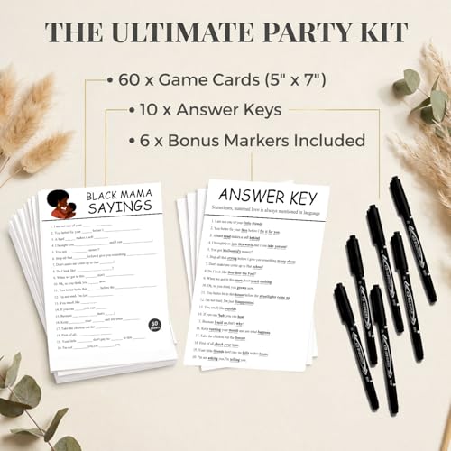 Black Mama Sayings Party Game - 70-Piece Adult Icebreaker Set