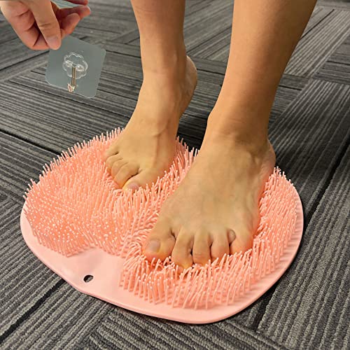 SZZYXD Shower Foot Scrubber Mat - Exfoliating Back Washer with Suction Cups