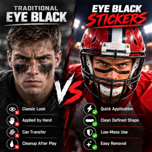 WENTIYA Eye Black Stickers – 48 Pairs Breathable Sports Eyeblack for Baseball & Football