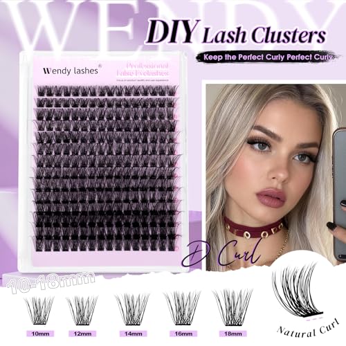 WENDY LASHES Cluster Eyelash Extensions C3-07-D Wispy Waterproof Reusable