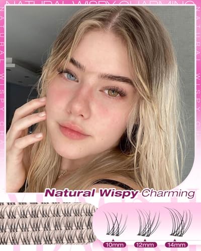 Natural Wispy Lash Clusters - 10-14mm CC Curl Eyelash Extensions