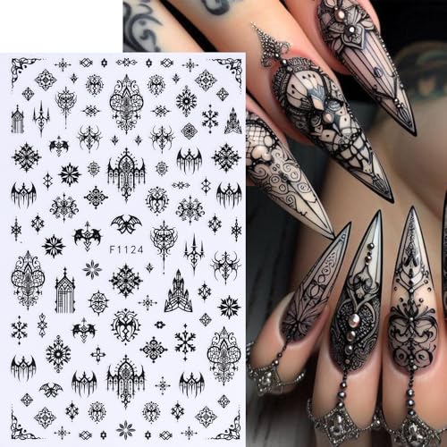 Gothic Nail Stickers - 7 Sheets Self-Adhesive Halloween Designs