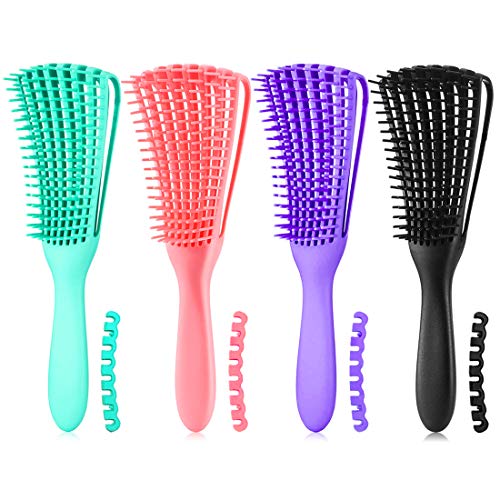 A.DASHER Detangling Hair Brush for Afro Textures - 4 pcs, Purple