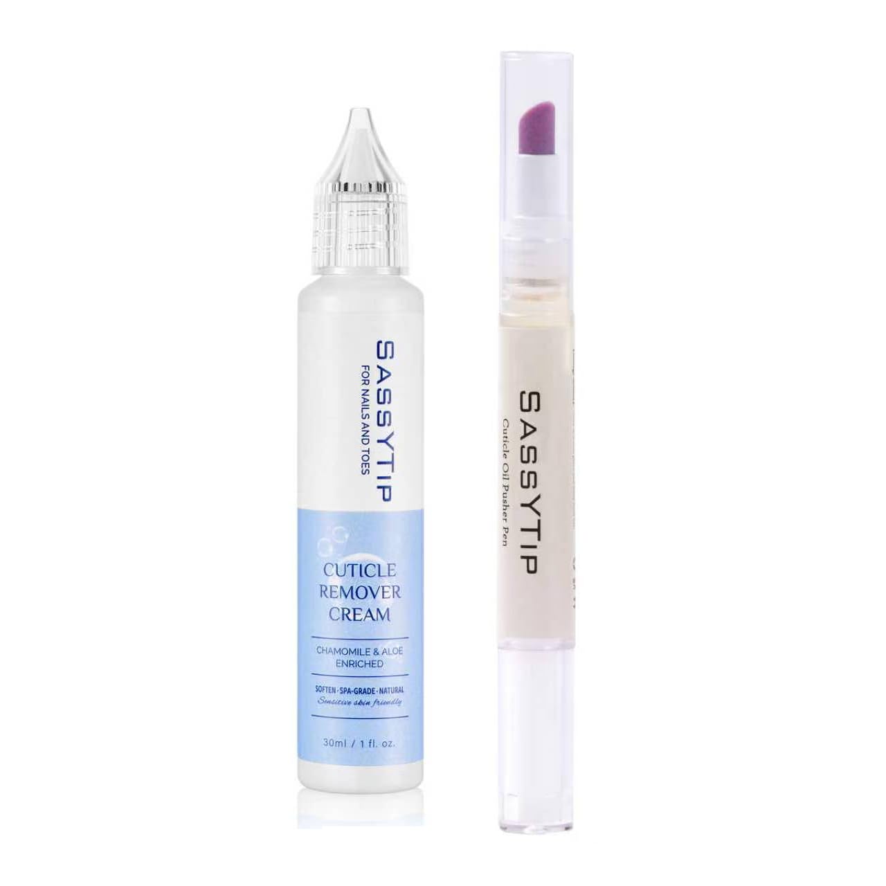Ceramic Cuticle Pusher & Oil Pen - Gentle Cuticle Remover for Dry Nails | 2ml Lavender & Fragrance-Free
