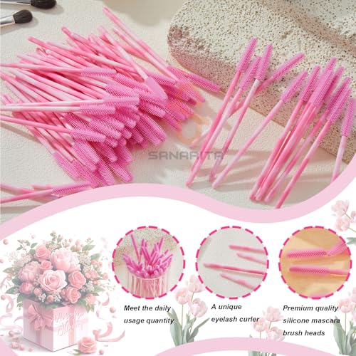 Silicone Mascara Wands - 50 Pack Dual-Color Spoolies for Lash Extensions