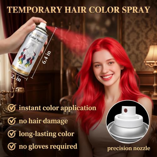 Waybesty Temporary Red Hair Color Spray - Washable Instant Hair Dye