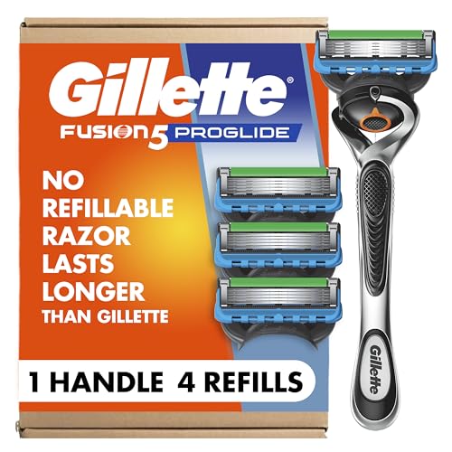 Gillette Fusion ProGlide Shaving Razor for Men, 1 Handle + 4 Blade Refills
