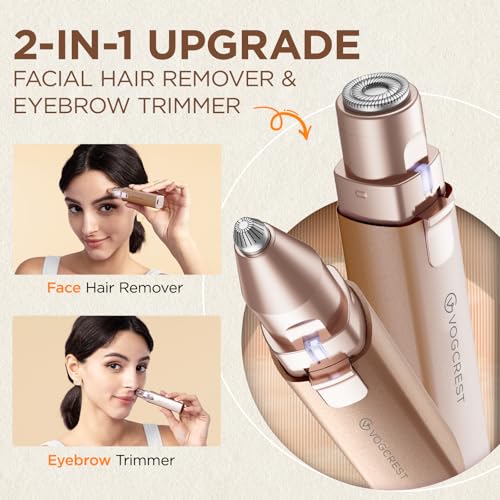 VG VOGCREST Gold 2-in-1 Rechargeable Facial Hair Remover & Eyebrow Trimmer
