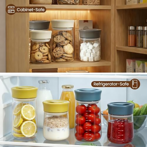Airtight Glass Storage Jar 27 oz with Easy Open Lid for Food