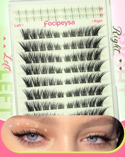 Focipeysa Fox Eye Lash Clusters Kit with Bond, Seal, and Applicator