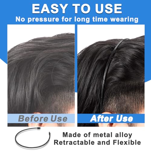 Adjustable Metal Headband for Men - Non-Slip Hair Control (2 Pcs)