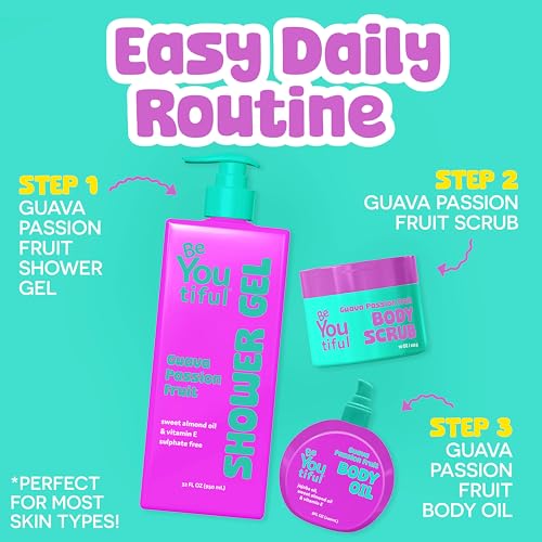 BeYoutiful Guava Passionfruit Moisturizing Body Oil for Kids, 8 oz