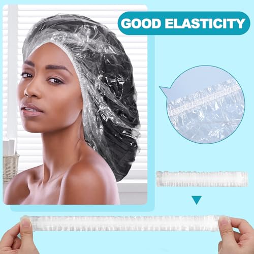 50 PCS Extra Large Disposable Shower Caps - Waterproof Elastic Hair Covers