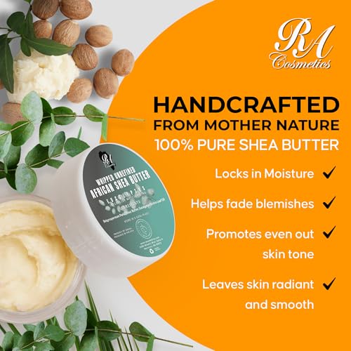 RA COSMETICS Eucalyptus Whipped Shea Butter 12oz - Moisturizing & Nourishing