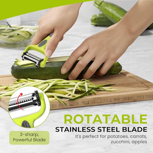 3-in-1 Stainless Steel Vegetable Peeler Set with Ergonomic Handle