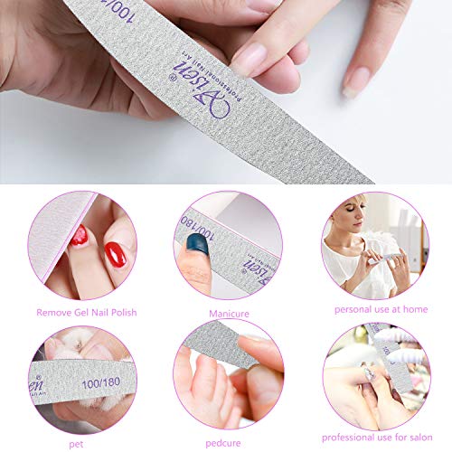 Jutoe 25 Pcs Nail Files with 100/180 Grit Double Sided Emery Boards for Manicure & Pedicure