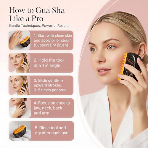 Silicone Gua Sha Face Brush for Lymphatic Drainage and Facial Contouring