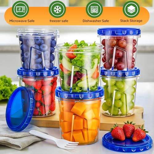 HOMETALL 6 Pack 24 Oz Freezer Storage Containers - Airtight, Leakproof, BPA-Free Plastic