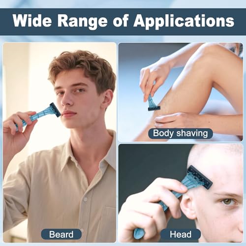 30-Pack Disposable Razors with Shaving Cream – Travel-Friendly Men's Safety Razors