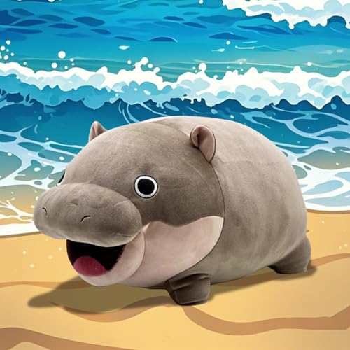 Cute Pygmy Hippo Plush Toy - Soft Stuffed Animal Pillow, 9 Inch