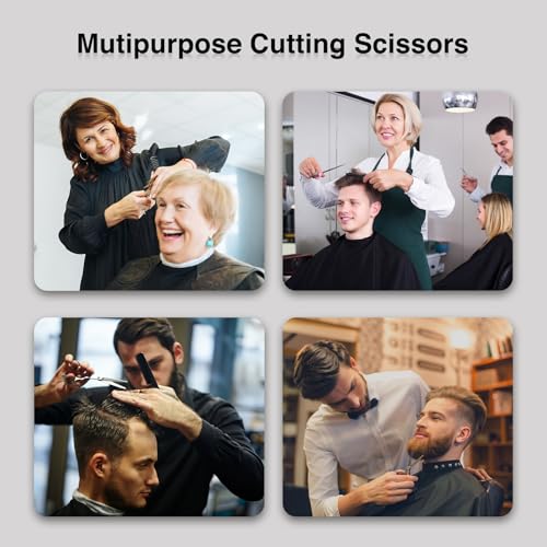 6.5 Inch Stainless Steel Hair Cutting Scissors Kit - Professional Barber Shears for All Hair Types