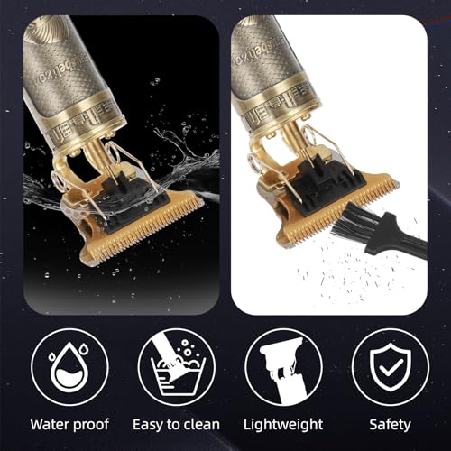 ODJSY Barber Professional Hair Clipper for Men - T-Blade, 4 Guide Comb, USB-C Rechargeable, Metal Body
