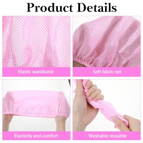 Tyqour 4 PCS Colorful Hair Nets for Sleeping - Comfortable Sleep Bonnets