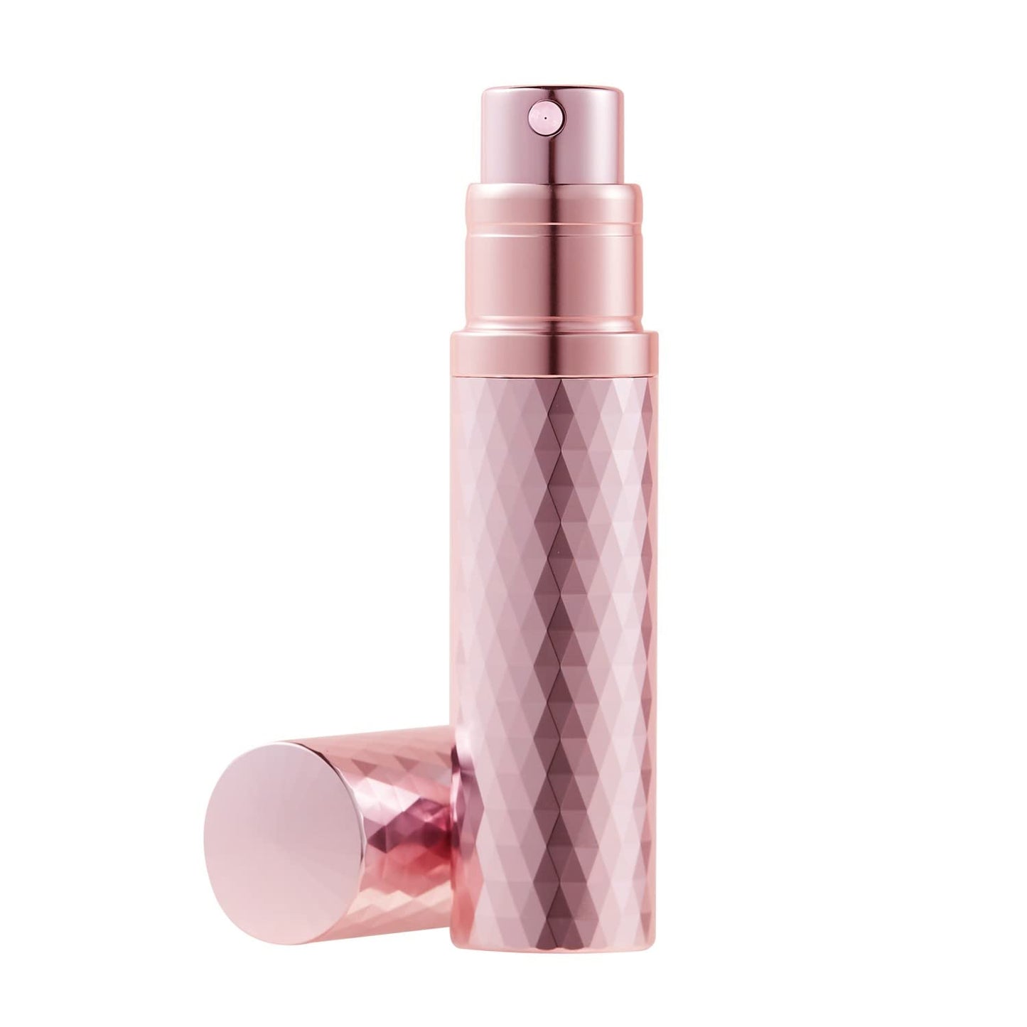 Aurdox Perfume Atomizer, Refillable, Mini Travel Size Small Spray Bottle with Bottom Pump, Leakproof and Portable for Women and Men, Elegant Dimond Design, 5ml