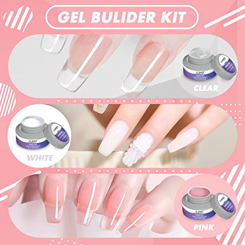 AIJIMEI Hard Gel for Nails 30g Clear Builder Gel for Nail Extensions & Repair - 1oz