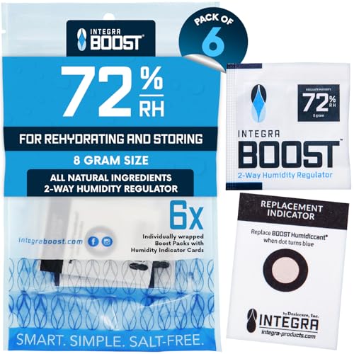Integra Boost 72% RH Humidity Control Pack for Food Storage - 6 Packs