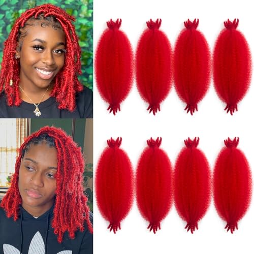 Sunsmilely 12-Inch Afro Twist Hair 8 Bundles Pre-Fluffed Spring Marley Braiding