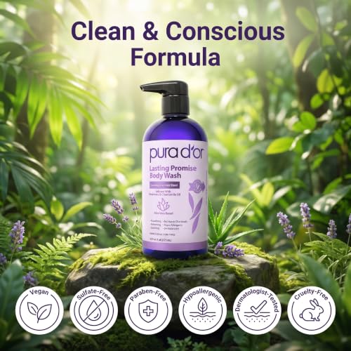 PURA D'OR Lavender Body Wash 16 Oz – Calming & Hydrating Formula