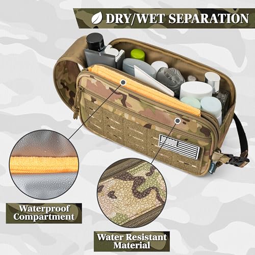 PAVILIA Camo XL Tactical Toiletry Bag - Water Resistant Organizer