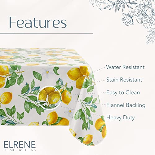 Vintage Lemon Tablecloth - Water-Resistant Vinyl, 52" Square