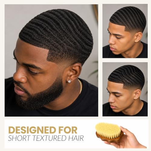 Kosher Palm Wave Brush, Vegan Agave Bristle Detail Brush for 360 Waves