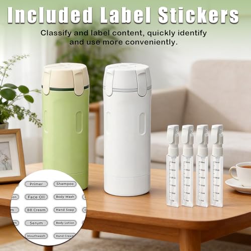 ZANSHI 4-in-1 Travel Dispenser Bottle Set for Toiletries