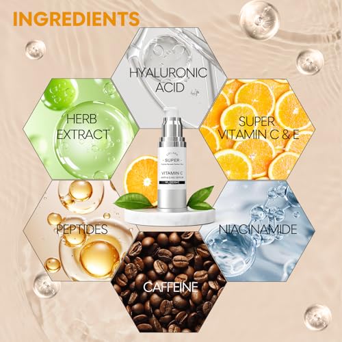 CIELARA 20% Vitamin C Serum for Face with Hyaluronic Acid & Collagen