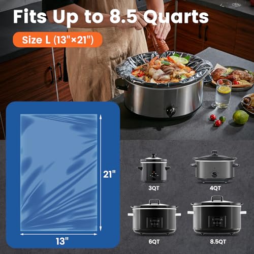 Hotensil Slow Cooker Liners - 13x21, 20 Count, BPA-Free, Heavy Duty