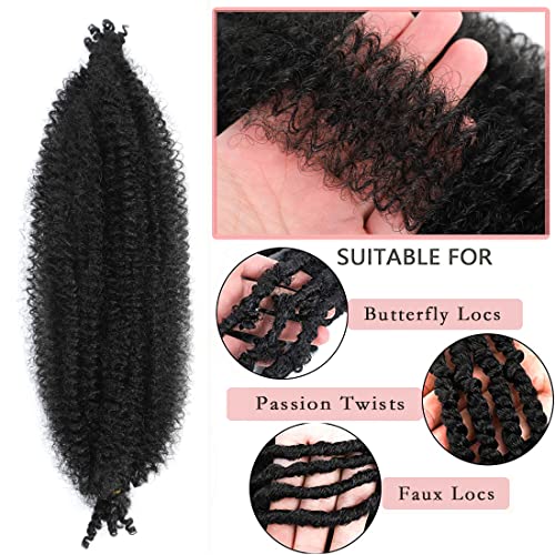Celie Marley Twist Braiding Hair Extensions 12 Inch Pack of 8 - 1B# Pre-Separated Afro Twist