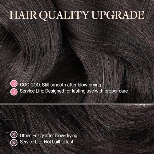 GOO GOO Clip in Hair Extensions Real Human Hair, Remy Human Hair Extensions Clip ins for Women, Natural Human Hair, 18inch 120g 7Pcs, 2 Dark Brown