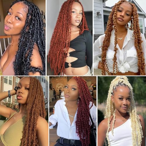 XTREND 12 Inch Afro Twist Hair 3 Pack 1B# Pre-Fluffed Distressed Soft Locs, 12in (3 Pcs)