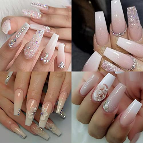Coffin Press-On Nails - 100PC Nude Acrylic Ballerina Tips