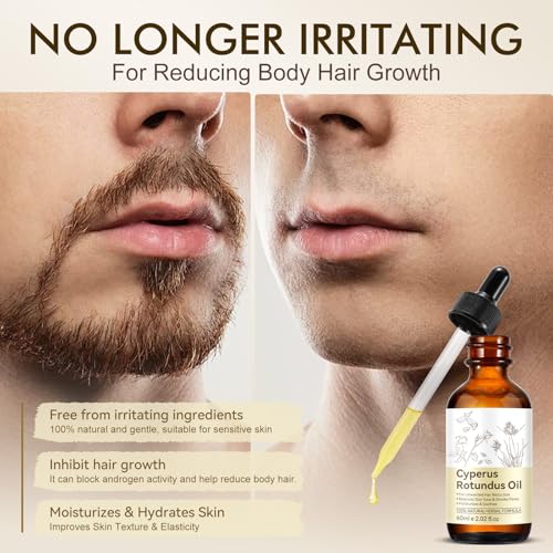 Cyperus Rotundus Oil for Hair Growth Reduction, 2 Pack Natural Body Oil