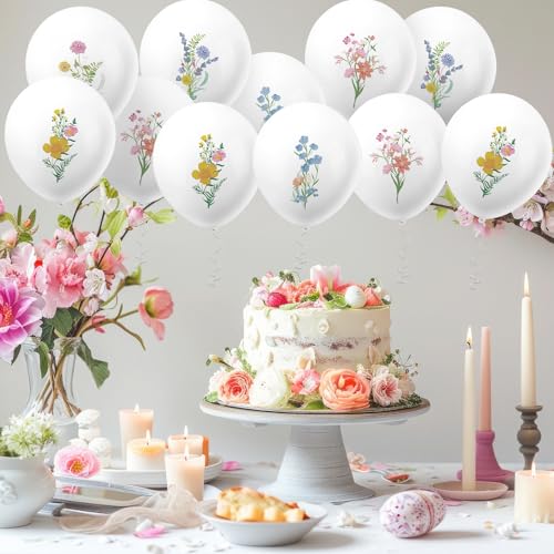 Soulchen 50 Pcs Floral Balloons - Wildflower Party Decorations