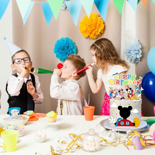 10-Piece Cartoon Birthday Cake Decoration Set with Topper