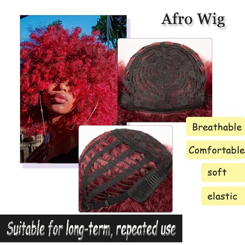 Black Women's Short Curly Afro Wig - Bouncy, Natural-Looking Synthetic 70s Style