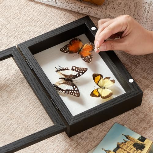 5x7 Black Deep Shadow Box Frame with Magnetic Closure & Stand