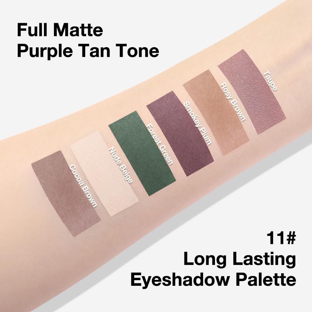 Mini Neutral Eye Shadow Palette - 6 Pigmented Colors for Older Women | Waterproof Matte Shades