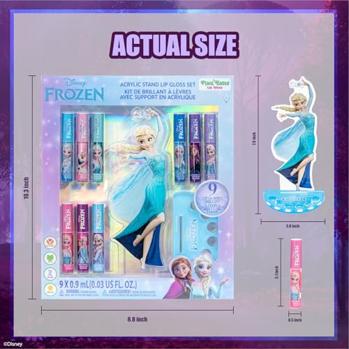 Disney Frozen Elsa Lip Gloss Set with 9 Flavors & Display Stand