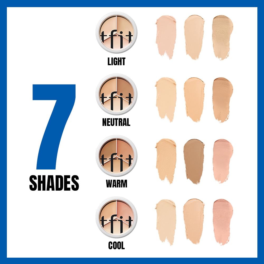 TFIT Multi-Use Pot Concealer - High-Pigmented, Full Coverage Formula | Crease-Proof for Dark Circles & Blemishes (00 Light, 0.52 Oz)